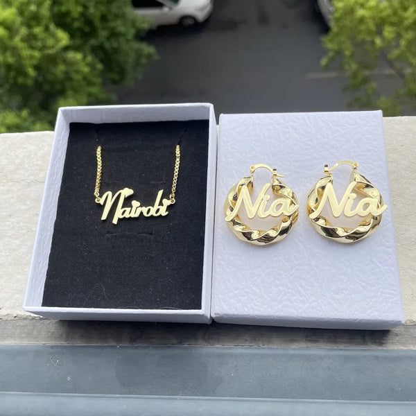 Custom Twist Earring and Necklace Set