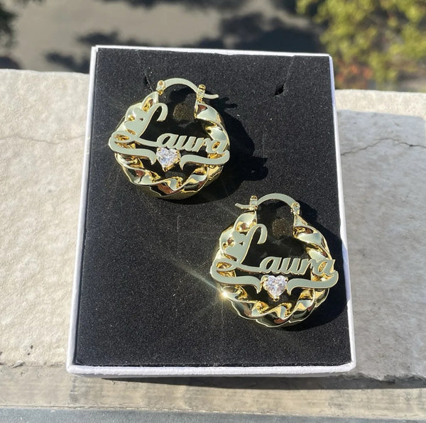 Twisted Heart Stone Earrings
