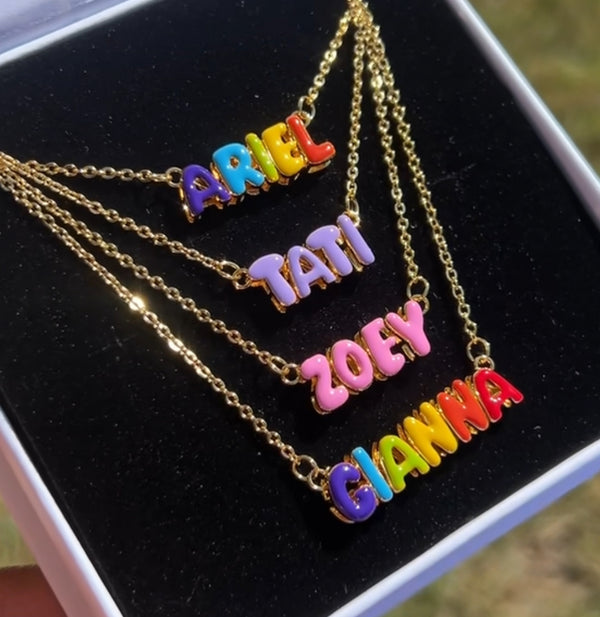 Ballon Letter Name Necklace